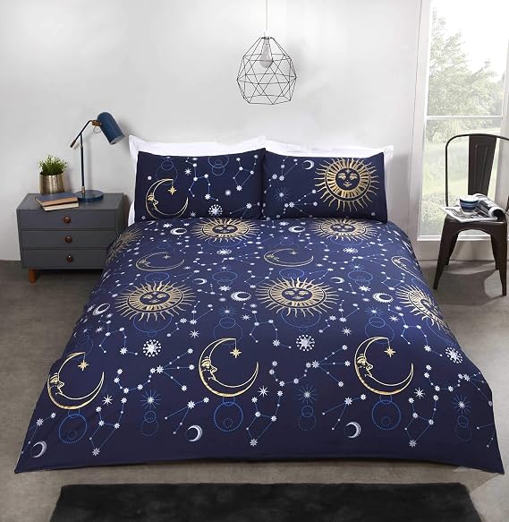Rapport Home Celestial Galaxy Duvet Cover Set - Single Navy, for Kids