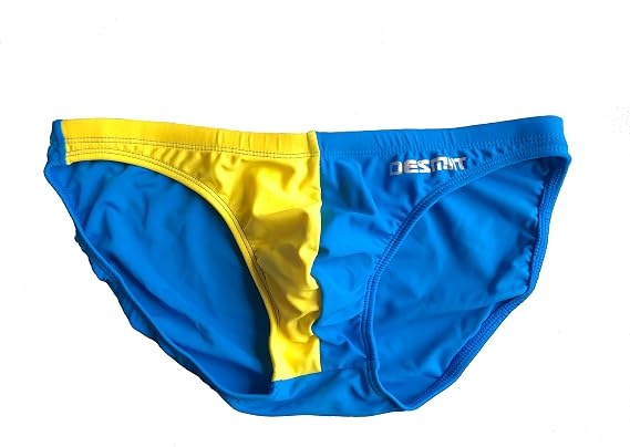 DESMIIT Men's Low Rise Swimwear Colorant Match Swimming Brief Bikini