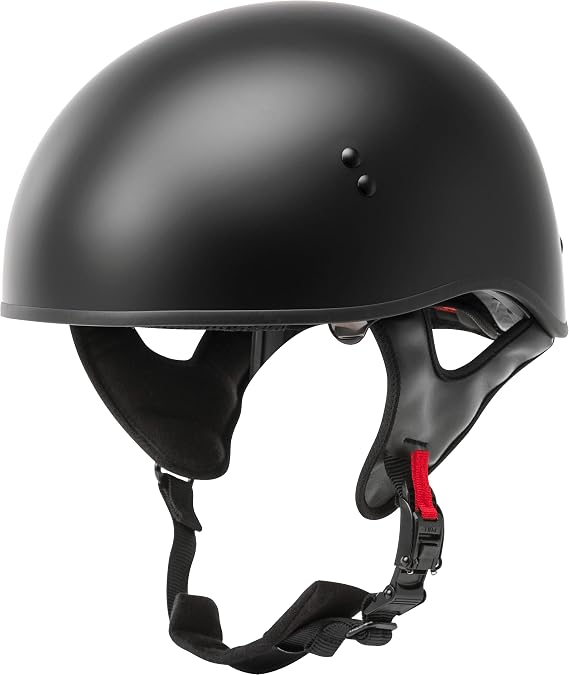 GMAX HH-65 Naked Motorcycle Street Half Helmet (Matte Black, Large)