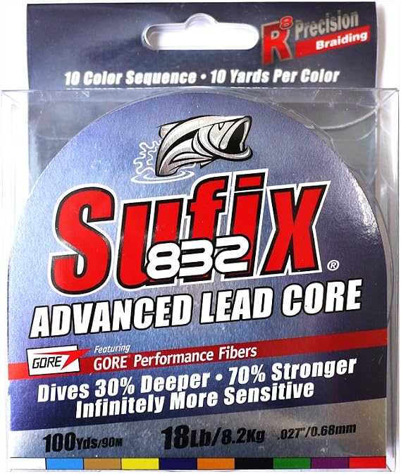 Sufix 832 Advanced Lead Core Fishing Line, 100 Yds. - Multicolor