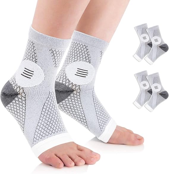 Neuropathy Socks, 2 Pair Functional Socks for Neuropathy Pain Relief, Soothe Relief Socks Neuropathy Socks for Men Women, Ankle Compression Socks Plantar Fasciitis Socks for Feet Pain Relief