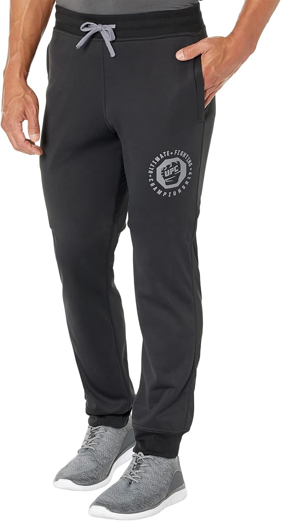 UFC Basic Tech-Joggers for Men Ideal for Gym, Walk, Leisure 100% Polyester Stretchable Waistline