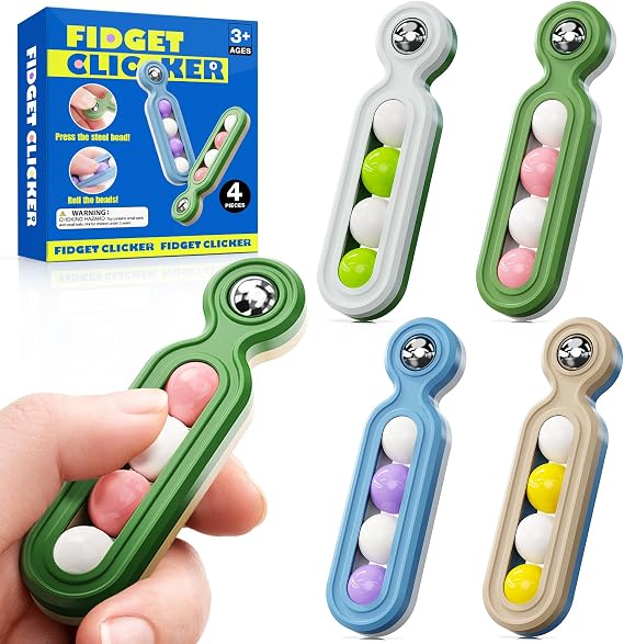 Fidget Toys Adults Stress Relief: 4 Pack Desk Fidget Clicker for ADHD Focus