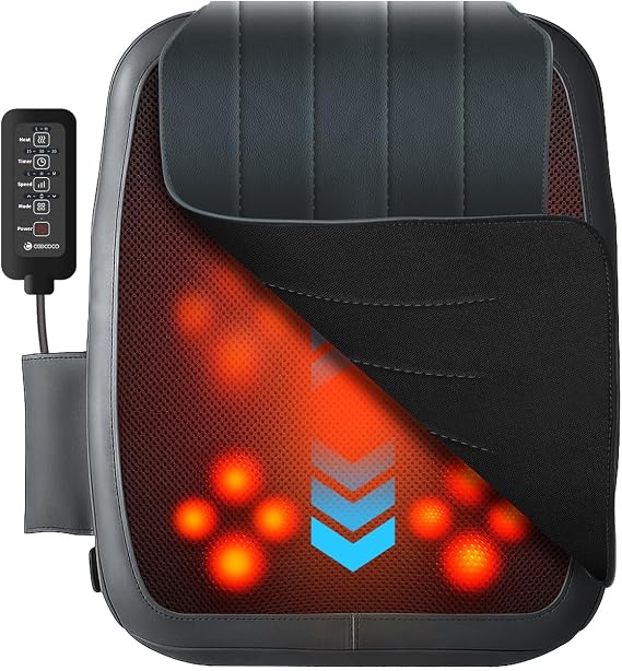 Shiatsu Back Massager with Heat, FSA Eligible, Lower Back Massager for Pain Relief Deep Tissue, HSA 4D Kneading Back Massage with Rooling(Corded)