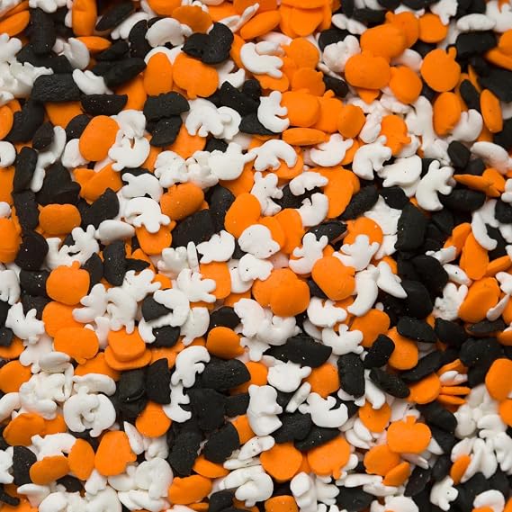 HALLOWEEN SPRINKLE MIX - 4 oz shaker jar - Edible Nonpareil Sprinkles for Cakes, Cupcakes, Cookies, Icing, Chocolate