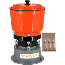9LBS Vibratory Tumbler Polishing Machine for Rocks/Metal Parts/Screw(with 3LB walnut shell media)