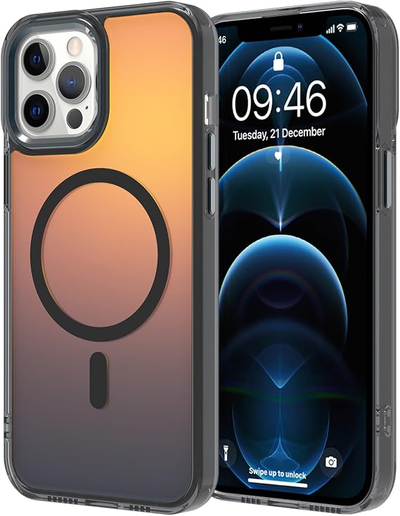 ZIYE Iridescent Case Compatible with iPhone 12 Pro Max -Black