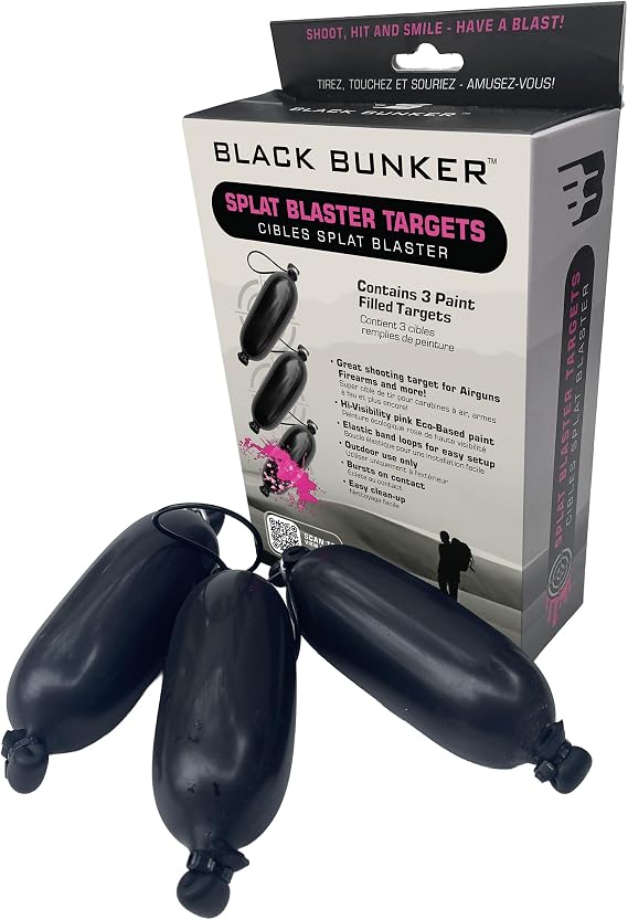 Black Bunker Splat Blaster Shooting Targets, 3ct