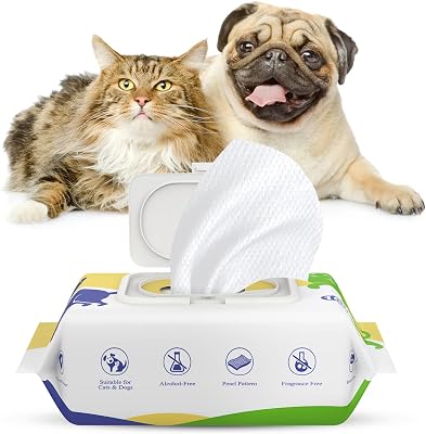 Pawaboo Dog Wipes for Paws and Butt, Unscented Hypoallergenic Pet Wipes for Dog Cat, Soft Thick Dogs Grooming Wipe for Cleaning Deodorizing with Lids, Puppy Wipe for Face Ears Body- 1Pack100Count