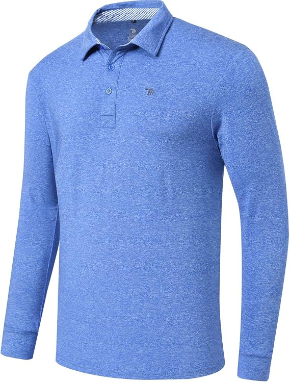 MoFiz Men's Golf Polo Long Sleeve Business Button Shirts