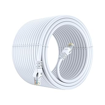 Maximm Cat 6 Ethernet Cable 250 Ft, 100% Pure Copper, Cat6 Cable LAN Cable, Internet Cable, Patch Cable and Network Cable - UTP (White) 250 Feet