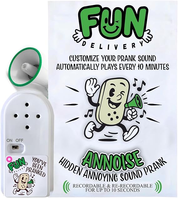 Annoise Recordable Hidden Noise Maker, Funny Custom Sound Prank Device | Record Your Own Annoying Sound Prank, Stealth Pranks for Office, Friends and Gag Gift for Teens & Adults
