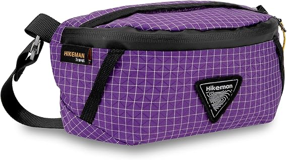 HIKEMAN Crossbody Fanny Pack for Men Hiking Waist Packs Multifunctional Outddoor Chest Bag Attached to Any Backpack Carry Fanny Pack for Walking Traveling Casual Cycling Running Hiking (Purple)
