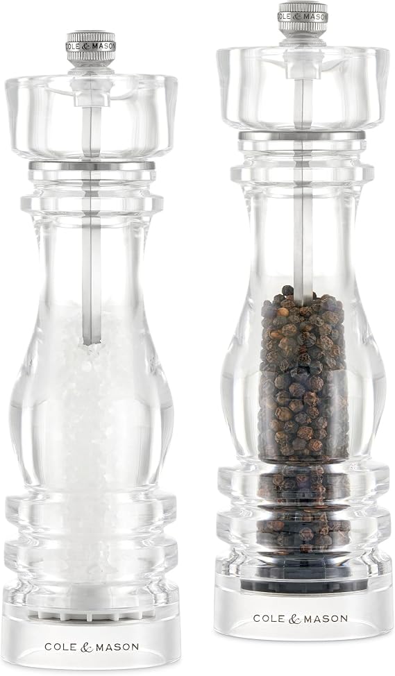 Cole & Mason London Salt & Pepper Mill Gift Set, 8'', Acrylic