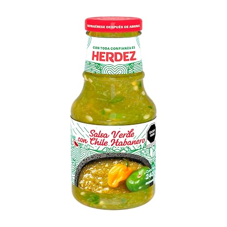 Salsa Verde con Habanero - Green Hot Sauce Herdez 240g