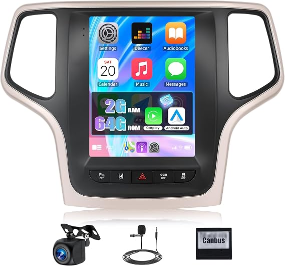 2G+64G Android 13 Car Stereo for Jeep Grand Cherokee 2014-2020with Wireless Carplay Android Auto,9.7" HD Touch Screen Tesla Style Car Radio with GPS/WiFi,Bluetooth,FM/RDS Radio,SWC+AHD Backup Camera