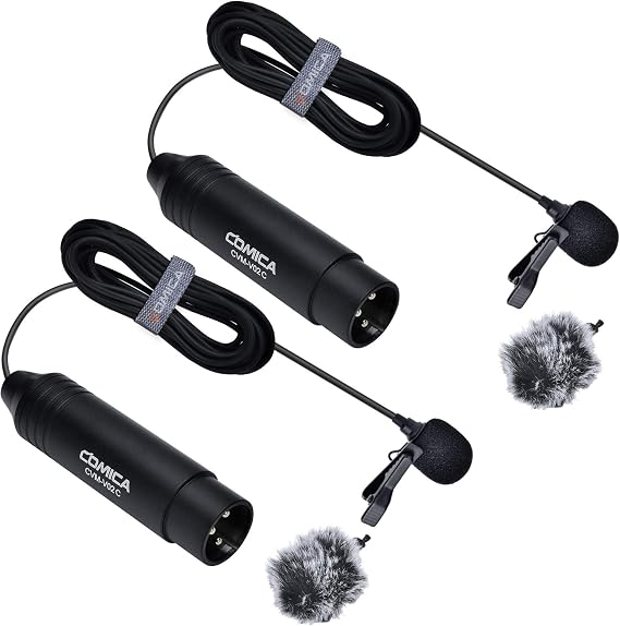 COMICA V02C Cardioid XLR Lavalier Microphone for Camcorder, Zoom Recorder