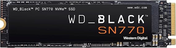 WD_BLACK 1TB SN770 NVMe Internal Gaming SSD Solid State Drive - Gen4 PCIe, M.2 2280, Up to 5,150 MB/s - WDS100T3X0E
