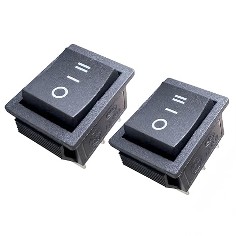 46539 Generator Start Stop Rocker Switch, Black Off-ON-(ON) Spring Return | Fits Champion 46539/46565, Firman 100397/100423 and Predator 63085/63086/63087 generators; black spring-return switch
