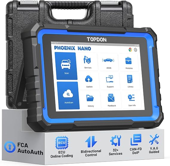 TOPDON Car Diagnostic Scan Tool Phoenix Nano, ECU Coding Obd2 Scanner