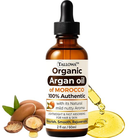 Argan Oil of Morocco From Moroccan Cooperative Farms 100% Authentic & Organic Argan oil for Hair, Face and Skin Cold Pressed Virgin and unrefined Tames Frizz and Flyaways for all Hair Types