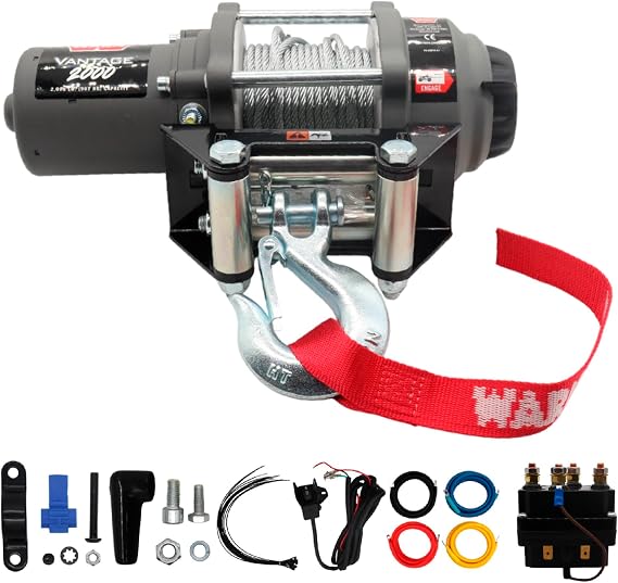 WARN Vantage 2000 12V DC Electric Winch for ATV UTV Side-by-Side (108212)