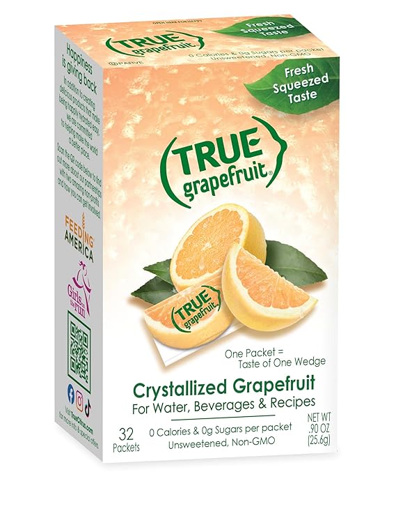 True Grapefruit Sugar Free Drink Mix Packets, Water Enhancer, 32 ct
