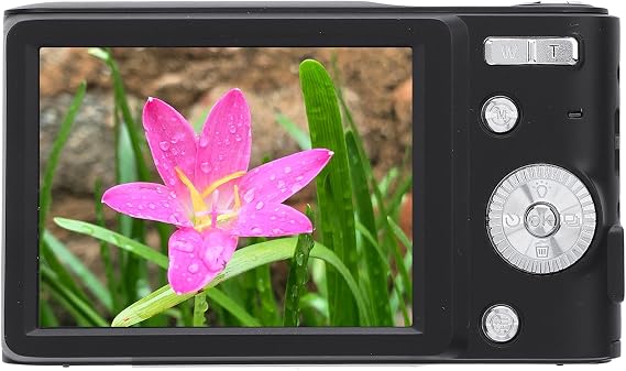 4K 50MP Digital Camera HD 16x Digital Zoom 2.8 Inch LCD Screen Anti Shake Autofocus Retro Compact Small Camera with Flash for Travel (Black)