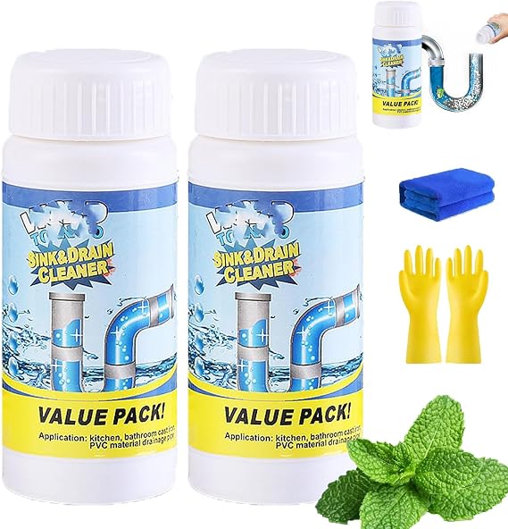 Drain Cleaner, Sink and DrainCleaner, DrainCleaner, Sink Drain Cleaner, Dredge Blast Pipe Cleaner, Powerful Pipe Dredging Agent for Home Kitchen Toilet (2)