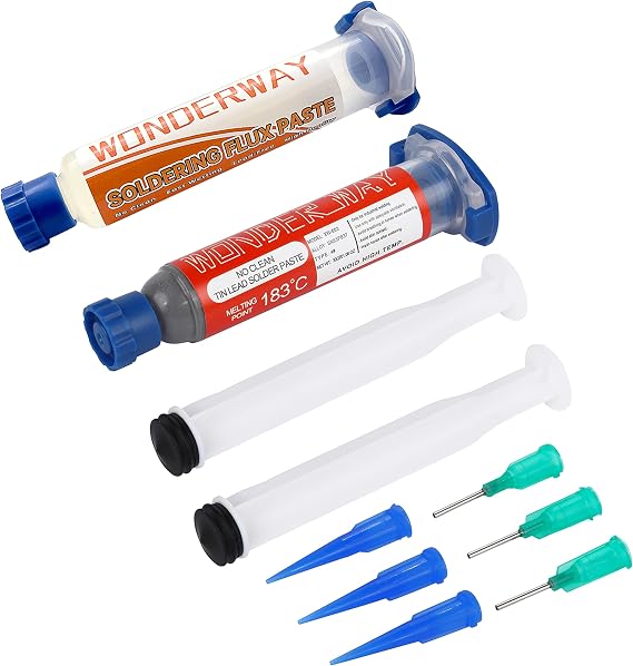 Sn63/Pb37 T4 Tin Lead Solder Paste (30g) & Lead-Free Solder Flux 10cc, Supplied By Wonderway