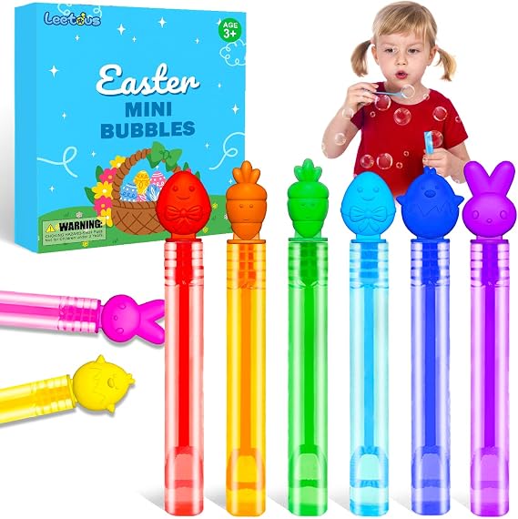 36 Pack Easter Basket Goodie Bag Stuffers Fillers for Toddlers, Mini Spring Bunny Egg Bubbles Toys Gifts Prize for Kids, Easter Party Favor Supplies for Boy Girl, Small Non Candy Classroom Treat Stuff