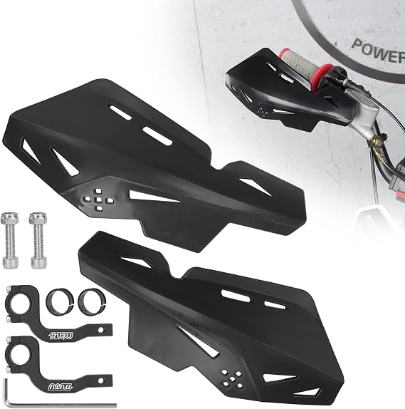 Dirt Bike Handguards 7/8 Inch 22mm,Motorcycle Handguards with CNC Bracket | Pair Fit for Dirt Pit Bikes, Motocross, ATV, CRF KLX KX LTR TRX SX SXF EXC XCW Grizzly,Scooter,Hawk 250 - Black