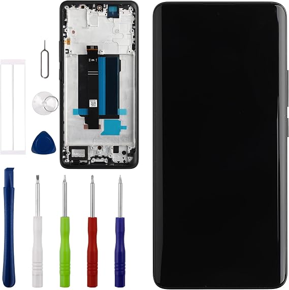 [with Frame] Vvsialeek New LCD Touch Screen Digitizer Assembly for mi Note 13+ [6.2 inch] with Technical Repair Tools Kit- Fingerprint Function