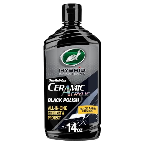 Turtle Wax Hybrid Solutions Ceramic Black Car Polish & Wax, 14 oz. (1 Pack)
