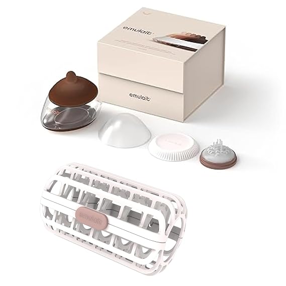 Emulait Anatomy Baby Bottle, Shape 1, Color Deep & Dishwasher Basket Bundle