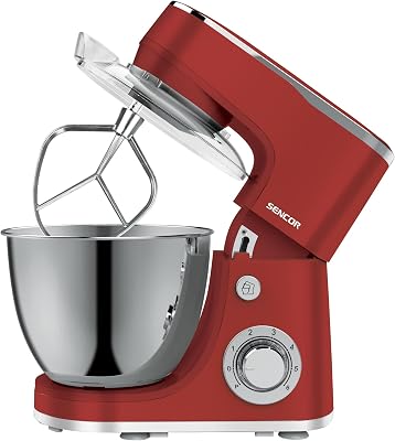 STM 3634RD Multifunction Stand Mixer, Electric Kitchen Mixer for Baking, SENCOR