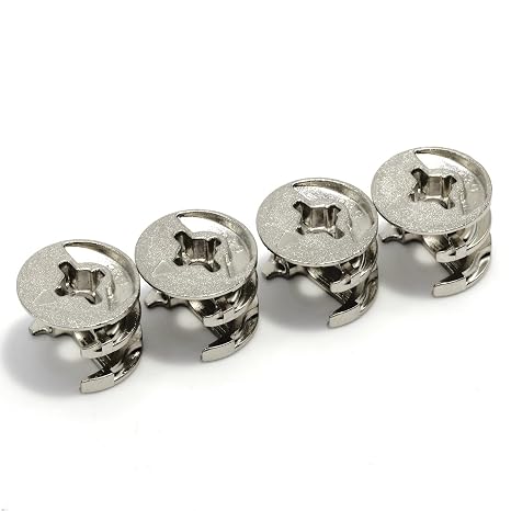 ReplacementScrews Metal Cam Lock Nuts Compatible with IKEA Parts 119250, 119251, 119252 (KALLAX, BRIMNES etc) Replaces Plastic Cams (Pack of 4),