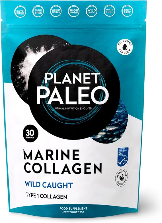 Pure Marine Collagen Powder (30 Servings, 225g) | for Healthy Skin, Hair and Nails, and Gut Health | MSC Certified, Wild Caught, Non-GMO, Type 1 Collagen and Gluten-Free Marine Collagen Powder