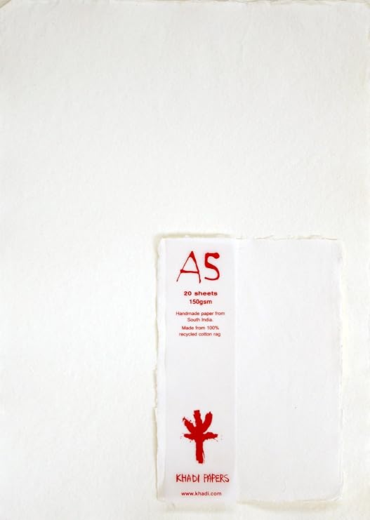 KHADI Paper White RAG(20 Sheets) Packs A5W 150 GSM 6" X 8.25"