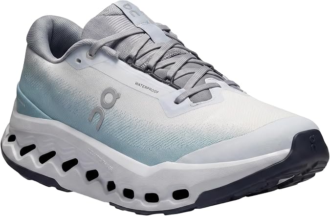 On Men's Cloudsurfer Trail 2 Waterproof Sneakers, Glacier/Tide, 9 Medium US