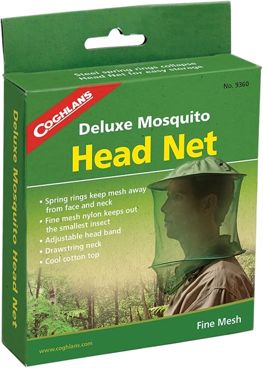 Coghlan's Deluxe Mosquito Head Net Lightweight Insect Protection with Ultra-Fine Mesh for Outdoor Activities, Camping, Hiking, Fishing, and Gardening