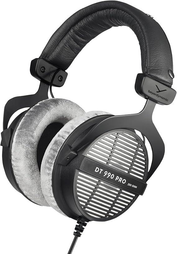 beyerdynamic DT 990 Pro Over-Ear Wired Studio Headphones with Single Earpiece Ideal for Mixing, Mastering and Editing, 250 Ohms, Handmade in Germany