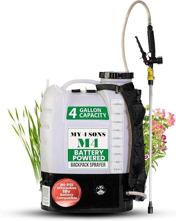 M4 Battery Powered Backpack Sprayer - 18V Milwaukee Battery Compatible