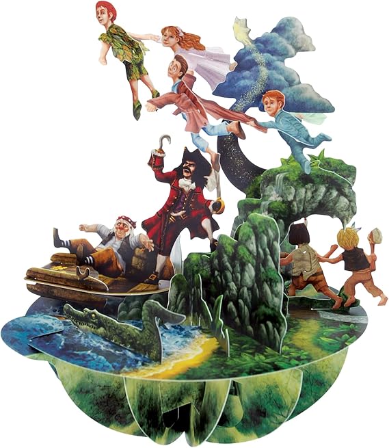 SANTORO Pirouette, 3D Pop Up Greeting Card - 'Peter Pan' - Collectible Card - Birthday Gift, Thank You Card, Get Well, All Occasions or Just Because - Party Favors for Kids, Centerpieces, Decoration, Corporate Gifts, Employee Appreciation