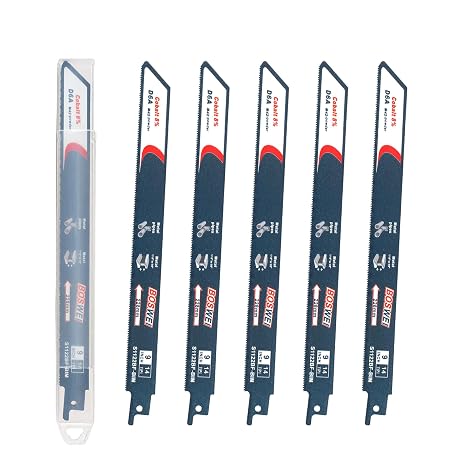 Reciprocating Saw Blades, 9 Inch 14TPI Reciprocating Saw Blades for Wood and Nail-Embedded Wood Demolition, Saw Blades for Metal Pipe, Sheet Metal, Rebar(5PCS)