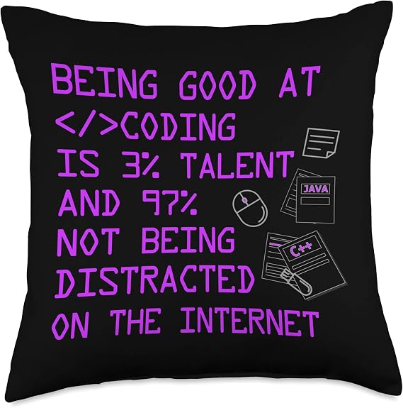 Cool Coding Art Men Women Software Engineer Programming Nerd Throw Pillow