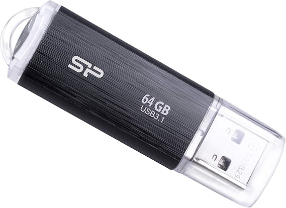 SP Silicon Power Silicon Power USB Flash Drive 64GB USB3.2 Gen1 Hairline Finish Blaze B02 SP064GBUF3B02V1K
