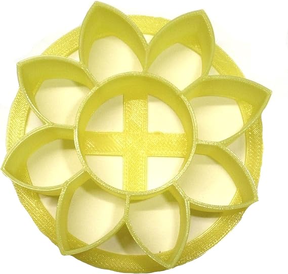YNGLLC SUNFLOWER DESIGN PATTERN CONCHA CUTTER MEXICAN SWEET BREAD STAMP MADE IN USA PR4519, Yellow
