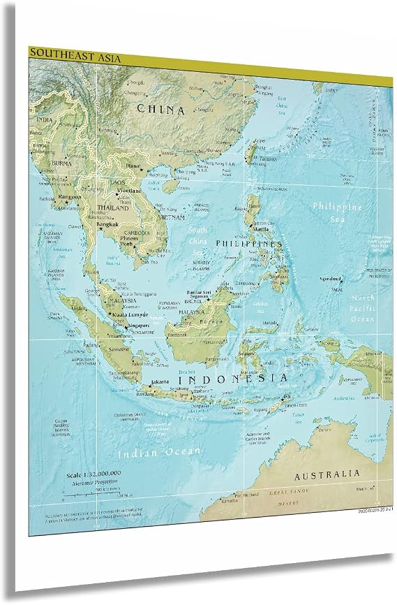 HISTORIX 2021 Southeast Asia Map - 18x24 Wall Art
