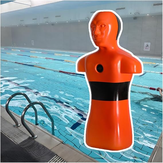 Pool Lifesaving Model,Heavy Rescue Rapid Water Injection Device, Training Dummy,for Life Saving Competitive(Orange)